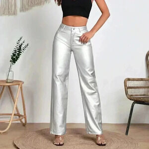 Contemporary Straight Leg Jeans Silver